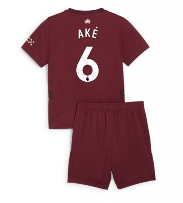 Manchester City Nathan Ake #6 Tercera Equipación Niños 2024-25 Manga Corta (+ Pantalones cortos)